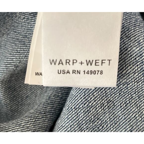 Warf And Weft LOS Denim Skirt 4/27 Blue High Rise A Line Midi 70s Retro Flare - Picture 8 of 12